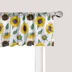 Ambesonne Sunflower Window Valance, Agricultural Pattern Botanical Inspiration Hand-Drawn Flowers, Curtain Valance for Kitchen Bedroom Decor with Rod Pocket, 42" x 18", Reseda Green Dark Brown