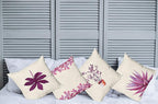 Ambesonne Botanical Throw Pillow Cushion Case Pack of 4, Minimalist Watercolor Painting Leaves Agave Branches Plant in a Pot, Modern Accent Double-Sided Digital Printing, 24", Dark Magenta and Pink