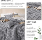 Bedsure Twin Comforter Set - Grey Comforter, Boho Tufted Shabby Chic Bedding for Kids, 2 Pieces Vintage Farmhouse Bed Set for All Seasons, Fluffy Soft Bedding with 1 Pillow Sham