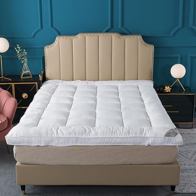 Mattress Topper Twin Size Pillowtop Bed Topper Mattress Pad 2 Inch Thick Mattress Cover