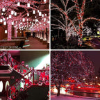 4-Pack 33FT 100 LED Fairy Lights Battery Operated with Remote Timer, Fairy Christmas String Lights for Bedroom Decor, Waterproof 8 Modes Twinkle Lights for Room Garden Party Wedding (Red and White)