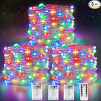 3 Pack Fairy Lights Battery Operated with Remote Control Timer, 26 FT 80 LED String Lights Outdoor Indoor, 8 Mode Twinkle Lights for Christmas Party Wedding Birthday Bedroom Decoration (Multicolor)