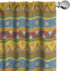 Ambesonne Aztec Curtains, Traditional Classic Tribal Style Folk Motif Sun Mexican Culture Image, Window Treatments 2 Panel Set for Living Room Bedroom, Pair of - 28" x 63", Yellow Orange