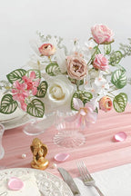 White Pink Artificial Flowers Silk Fake Roses Peonies Greenery Combo Box Set for DIY Wedding Bouquets Bridal Shower Centerpieces Floral Arrangements Party Tables Home Decoration