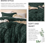 Bedsure Twin Comforter Set - Forest Green Comforter, Boho Tufted Shabby Chic Bedding for Kids, 2 Pieces Vintage Farmhouse Bed Set for All Seasons, Fluffy Soft Bedding with 1 Pillow Sham