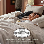 Bedsure Cotton Duvet Cover King - 100% Cotton Waffle Weave Linen Color Duvet Cover, GentleSoft™ and Breathable King Bedding Set for All Season, 3 Pieces, 104"x90"