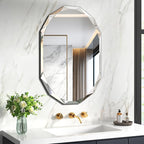 Silver Wall Mirror-Beveled Edge Frameless Mirror for Bathroom, Vanity, Bedroom, Rectangle Mirrors（19.5X27.6inch）