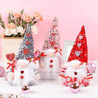 Light Up Gnome Valentine's Day Decorations Indoor Home Decor 11" Lighted Valentines Gnomes Decor Plush Scandinavian Tomte Elf Holiday Gnomes Ornaments Valentines Day Gifts for Her (Grey)