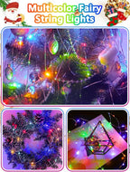 4 Pack 100 LED Fairy Lights Battery Operated with Remote, 33FT Waterproof Twinkle Lights with Timer & 8 Modes, Fairy String Light Outdoor Indoor for Bedroom Classroom DIY Christmas Decor (Multicolor)