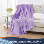 Walensee Fleece Blanket Plush Throw Fuzzy Lightweight (Throw Size 50x60 Lavender) Super Soft Microfiber Flannel Blankets for Couch, Bed, Sofa Ultra Luxurious Warm and Cozy for All Seasons