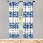 Ambesonne Harbour Stripe Window Curtains, Watercolor Style Paintbrush Stripes Sea Marine Life Lines Image, Lightweight Decor 2-Panel Set with Rod Pocket, Pair of - 28" x 95", Blue Night