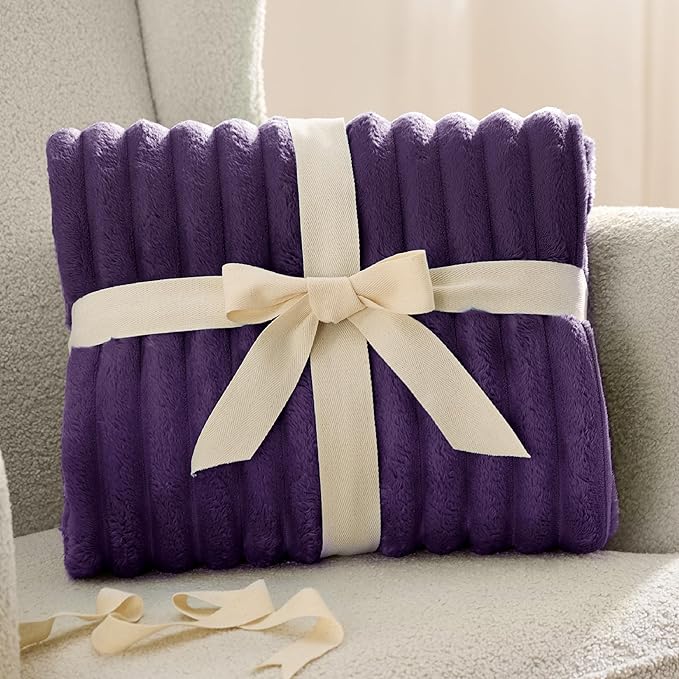 Bedsure GentleSoft Purple Fleece Blanket for Couch - Cozy Soft Blankets for Women, Cute Small Throws for Girls, 60x80 Inches