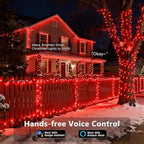 Brizled Smart Christmas Lights, 66FT 200 LED Color Changing Christmas Tree Lights App & Voice Control, Dimmable Red & Green WiFi Xmas String Light Music Sync for Indoor Outdoor Xmas Tree Wedding Party