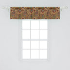 Ambesonne Paisley Window Valance Pack of 2, Vintage Inspired Multicolored Leaf Flower Motif in Earth Tones Print, Rod Pocket Curtain Valances for Kitchen Bedroom, 54" X 12", Army Green