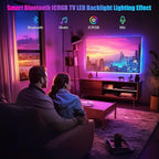 PANGTON VILLA LED Lights for TV 70-85 Inch, 18FT ICRGB TV LED Backlight Kit Work with APP & Remote Control, Music Sync TV LED Lights, TV Lights Behind, USB Powered, Rainbow