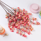 4 Pcs Artificial Cherry Blossom Flower Branches, Bulk Silk Faux Flowers Real Touch Bouquet for Home Wedding Party Centerpieces Spring Summer Decor, Vase Not Included(Deep Pink)