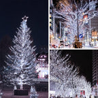 Solar String Lights Outdoor, 4 Pack Each 100 LED Solar Christmas Twinkle Lights Outside, Waterproof Copper Wire with 8 Modes Solar Fairy Lights for Garden Yard Tree Wedding Christmas Decor(Cool White)
