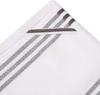 Urban Villa Kitchen Towels 100% Cotton Pack of 6, Highly Absorbent Quick Drying Super Soft Premium Dish Towel for kitchen with Hanging Loop Hand & Tea Towels - 20x30 Inch, (Dove Grey & White, Striped)