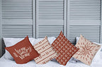 Ambesonne Modern Throw Pillow Cushion Case Pack of 4, Scandinavian Minimal Ornaments Boho Feather Leaves and Home Phrase Print, Modern Accent Double-Sided Digital Printing, 20", Pale Tan and Dark Rust