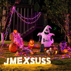 JMEXSUSS 2 Pack Orange Purple Battery Operated Halloween Lights, Each 33ft 100 LED Battery Powered String Lights with Remote Outdoor Indoor