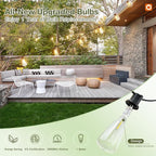 addlon 54(48+6) FT Solar String Lights Waterproof,Patio Lights Solar Powered with Remote& USB Port 24+2 LED Shatterproof Bulbs 3 Lighting Modes Outdoor Lights for Camping Backyard Garden