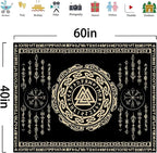 OSUNBD Nordic Viking Tapestry Wall Hanging - Small 60x40inches Soft Flannel with Valknut, Celtic Runes & Norse Mythology Scandinavian for Bedroom, Living Room Decor