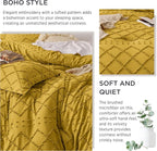 Bedsure King Comforter Set - Mustard Yellow Comforter, Boho Tufted Shabby Chic Bedding for Kids, 3 Pieces Vintage Farmhouse Bed Set for All Seasons, Fluffy Soft Bedding with 2 Pillow Shams
