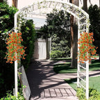 Artificial Hanging Flowers Plants for Outdoor Fall Decoration, 2PCS Faux Silk Daisy UV Resistant Look Real for Outside Home Indoor Planter Porch Window Yard Autumn Decor(Orange)