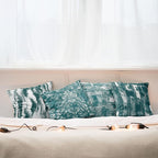 Ambesonne Vintage Throw Pillow Cushion Case Pack of 4, Abstract Grunge Effect Brushstrokes Waving Striping Stains Paisley Drops, Modern Accent Double-Sided Digital Printing, 24", Dark Sea Green Teal