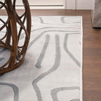 JONATHAN Y Graphic Lines High-Low Indoor Area Rug 3X5 White/Light Gray, Alcina Modern Scandinavian for Living Room, Bedroom, Kitchen, Easy-Cleaning, High Traffic, Pet-Friendly, Non-Shedding SND102C-3