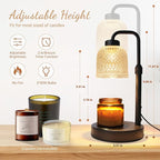 AIFEI Candle Warmer Lamp with Timer, Dimmable Adjustable Height Candle Lamp, Birthday Gifts for Women Mom Sister Friends, House Warming Gifts New Home, Candle Lamp Warmer with 2 Bulbs - CoalBlack