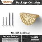 Brushed Gold Cabinet Pulls 6 Pack 3 Inch Modern Drawer Handles Kitchen Cupboard Half Moon Bathroom Dresser Sunflower Cup Pull SH-BG76-6