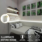 Battery Powered LED Strip Lights, COB Motion Sensor LED Strip Lights 20 inch x 3 Pack for Kitchen Under Cabinet Lighting, Shelves, Under Counter, Closet, Cordless Click Light, Cool White 6000K