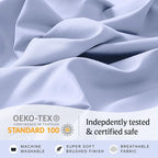 LuxClub 4 PC Sheet Set Bed Sheets Deep Pockets 16" Eco Friendly Wrinkle Free Cooling Machine Washable Hotel Bedding Silky Soft - Sky Blue King