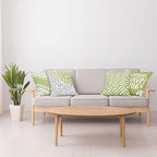 Ambesonne Geometric Throw Pillow Cushion Case Pack of 4, Home Phrase Minimal Zigzag Squama Dahlia Flower Petals Chevron Tribal, Modern Accent Double-Sided Digital Printing, 16", Green and White