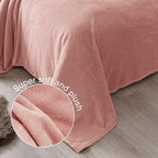 Exclusivo Mezcla Fleece Blanket Twin Size for Bed, Super Soft and Warm, All Season Use, Cozy, Plush, Lightweight, 90x66 Inches, Dusty Pink