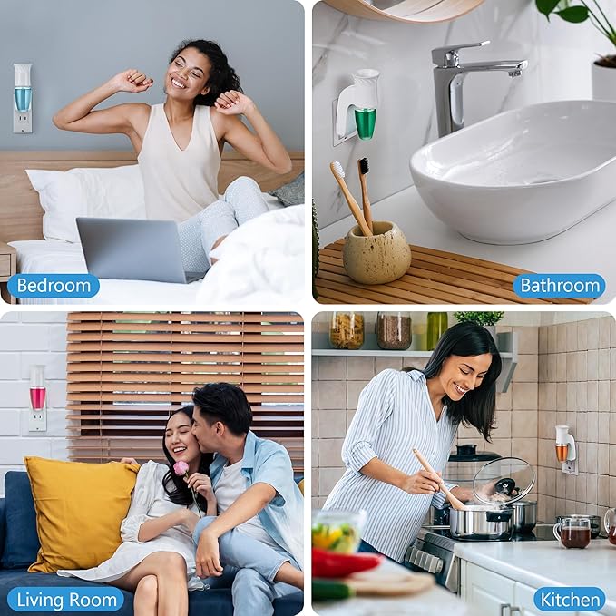 3 Pack Wall Fragrance Plug in Compatible with Bath and Body Works WallFlower Fragrances, ETL Certified, Rotatable, Precise Scent Control Fragrance Diffuser Plug for Home, Office (White)