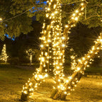 5mm LED Wide Angle Warm White Prelamped Light Set, Green Wire - 70 5mm Warm White LED Christmas Lights, 6" Spacing