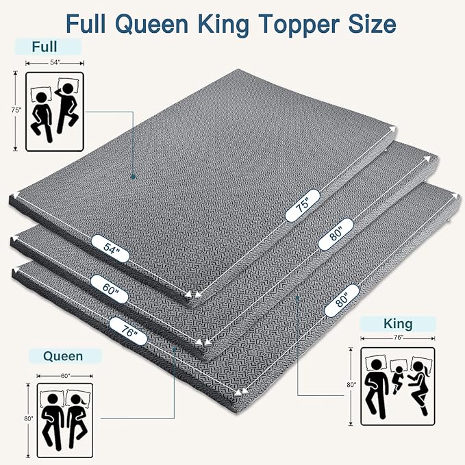 Airensky 4 Inch Memory Foam Mattress Topper, Cooling Gel Infused High Density King (76"x80") Topper with Removable Skin-Friendly Cover, Bed Topper for Pressure Relief Back Pain, CertiPUR-US Certified