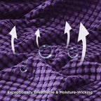 Bedsure Cooling Cotton Waffle Oversized King Blanket - Lightweight Breathable Rayon Derived from Bamboo for Hot Sleepers, Luxury Throws for Bed and Sofa, Purple, 120x96 Inches