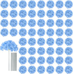 AVIVIHO 65 Pcs Blue Hydrangea Artificial Flowers Bulk Realistic Fake Hydrangeas Silk Flowers with Stems for Home,Weddings,Centerpieces,Party,Arch Backdrop,Forals Arrangement Decor