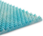 Linenspa 3 Inch Convoluted Gel Swirl Memory Foam Mattress Topper - Promotes Airflow - Relieves Pressure Points - California King