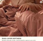 Bedsure Cotton Duvet Cover King - 100% Cotton Waffle Weave Burnt Orange Duvet Cover King Size, GentleSoft™ and Breathable Bedding Set for All Season, 3 Pieces, 104"x90"