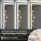 36''x36'' Lighted Mirrors for Bathroom Wall Backlit + Front Lit, Rectangular LED Bathroom Mirror Frameless with Lights Anti Fog, Dimmable, 3 Colors,Tempered Glass, Shatter-Proof