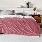 Bedsure GentleSoft Sherpa Fleece Blankets Queen Size for Bed - Thick and Warm Throw for Girls and Women, Soft Fuzzy Plush Queen Blanket for Winter, Dusty Rose, 90x90 Inches