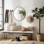 WallBeyond Round Wall Mirror 20 inch Black Circle Mirror for Bathroom with Metal Framed, Round Black Mirror for Wall Decor, Vanity, Entryway Living Room