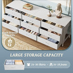 Huuger 63 Inch Dresser for Bedroom, Dresser for Closet with 9 Drawers, Large TV Stand for 55, 65, 70 Inch TV, Entertainment Center with Storage, Wide Long Chest of Drawers, White