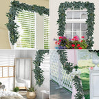 RECUTMS 2Pack Artificial Eucalyptus Garland with Willow Leaves 6Feet Fake Hanging Plant Silk Eucalyptus Willow Leaves Ivy Garland Faux Greenery for Indoor Outdoor Wedding Party Home Table Arch Decor