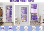 Tiblue Over The Door Shoe Organizer - 35 Mesh Pockets, Hanging Shoe Rack & Holder For Sneakers, Women's High Heels, Lavender