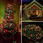 4-Pack 50 LED Fairy Lights Battery Operated with Timer, 16FT Waterproof Starry Christmas Lights Outdoor Indoor Mini Twinkle String Light for Bedroom Home Wedding Party Christmas Decor (Red and Green)